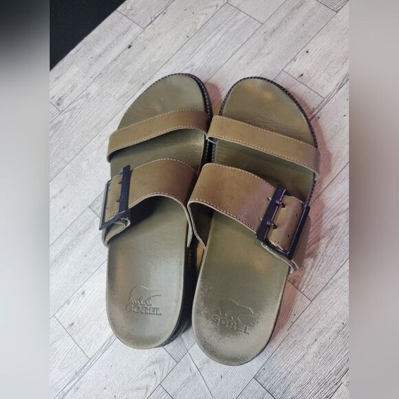 Sorel Womens Roaming Buckle Slide Sandal Green Size 8.5 - Picture 1 of 6